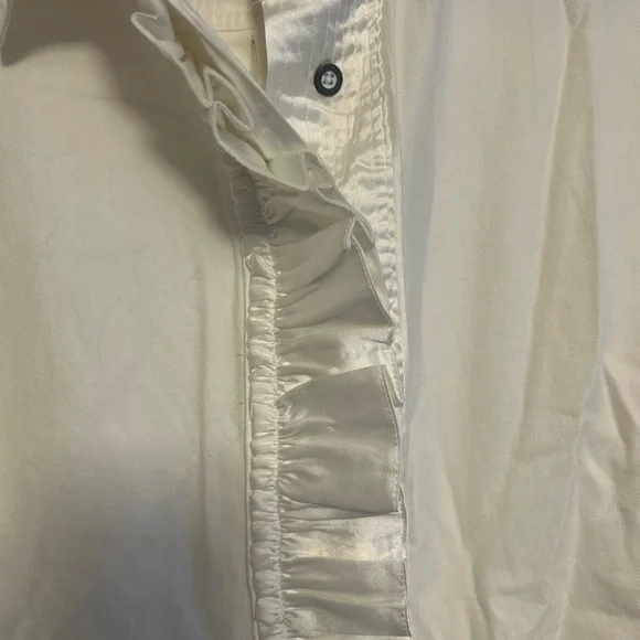 We The Free Cream Ruffle-Front Button Shirt - Picture 4 of 4